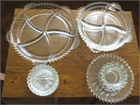 CANDLEWICK SERVING TRAYS, ASHTRAYS AND COASTERS