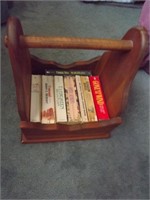 WOODEN BOX WITH BOOKS