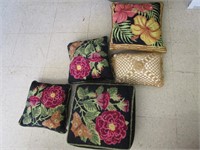 Embroderiy Pillows W/Foot Stool