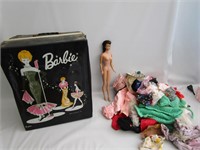 Vintage Barbie Case W/Barbie And Clothes