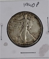 1940 P Walking Liberty Silver Half Dollar