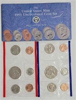 1991 United States Mint Uncirculated Set P & D