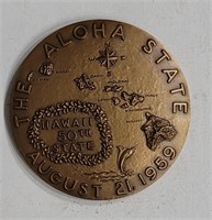 Large Bronze Medallion State OF Hawaii