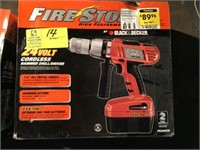 FIRE STORM 24 VOLT CORDLESS HAMMER DRILL/DRIVER, 1