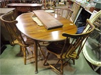 QUEEN ANNE DINING TABLE  54", & 3 BOW-BACK CHAIRS