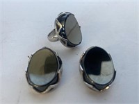 Vintage whiting and Davis ring and earrings