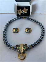Kenneth Jay Lane necklace and earrings