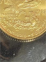 Gold 5 dollar gold piece 1/10 Oz. gold 1988