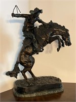 "The Bronco Buster" Bronze Sculpture by Remington