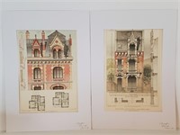 Pair of Original Lithographs