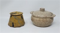 Pair of Pottery Lidded Pots