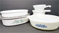 Assortment of Corning Ware Casseroles and Bowls