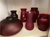 Red Toned Flower Vases