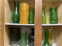Green and Yellow Vases