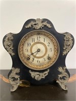 Metal Black and Gold Toned Mantle Clock