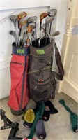 2 Sets Of Golf Clubs With Golf Bags. Callaway Big