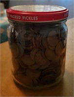 Jar of Unsorted Wheat Pennies - 550+ Count