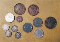 Lot of Various Foreign Coins - Some Silver