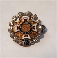 Sterling V.F.W 25 Year Pin