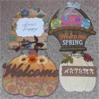 Lot of 4 assorted wood signs