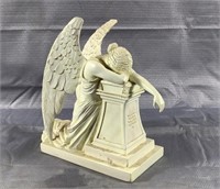 8" Angel Leaning on Pedestal Statue