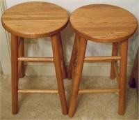 Pair of wood stools