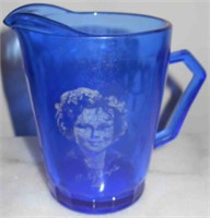Shirley Temple Blue Glass Pitcher