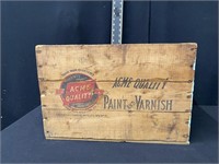 Vintage ACME Paint & Varnish Wooden Crate