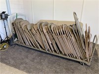 37 Metal Folding Chairs w/ Caddy