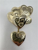 The Variety Club Gold Tone Heart Brooch