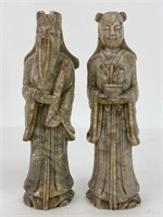 Vintage 8.5" Carved Stone Chinese Figurines