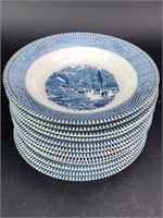 12-8.5" Vintage Currier & Ives Early Winter Bowls