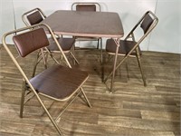 Mid-Century Folding Card Table & Chairs