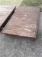 Vintage Metal Frame Wooden Platform Cart #1
