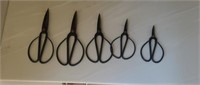 5 pairs of vintage spear brand scissors