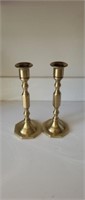 Pair of Baldwin solid brass candlestick holders,