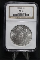 1884-O MS64 Morgan Silver Dollar Certified