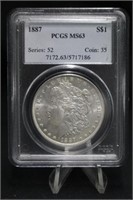 1887-P MS63 Morgan Silver Dollar Certified