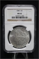 1888-P MS62 Certified Morgan Silver Dollar
