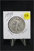 1938 Walking Liberty Silver Half Dollar