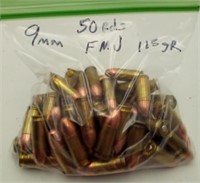 OF) 9 mm, 115 gr FMJ,  50 rds.