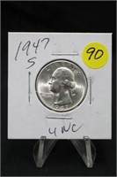 1947-S Uncirculated Washington Silver Quarter
