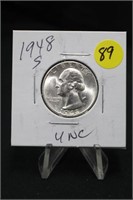 1948-S Uncirculated Washington Silver Quarter