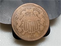 OF) 1866 US Two Cent piece