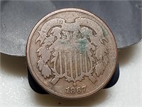 OF) 1867 US Two Cent piece