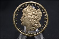 1882-S Skeletonized Gold Plated Morgan Silver