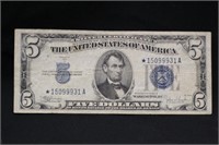 1934-C $5 Silver Certificate BOLD Star Note