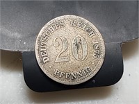 OF) 1875 German silver 20 pfennig