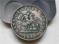 OF)1852 Bank of upper Canada half penny Bank token