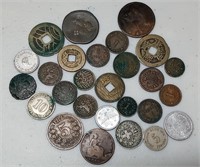 OF) Collection of old foreign coins mostly 1800s